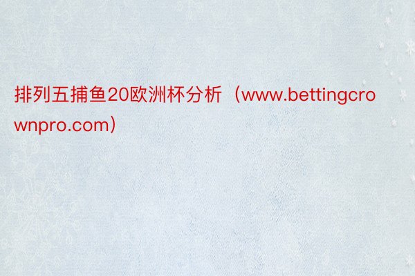 排列五捕鱼20欧洲杯分析（www.bettingcrownpro.com）